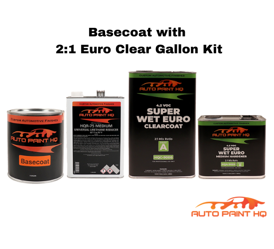Heavy Metal Silver Metallic Basecoat Clearcoat Complete Gallon Kit