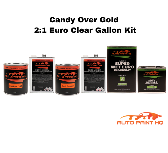 Candy Apple Red over Gold Base Complete Gallon Kit Auto Paint HQ