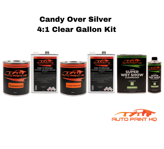 Candy Sky Blue over Silver Base Complete Gallon Kit