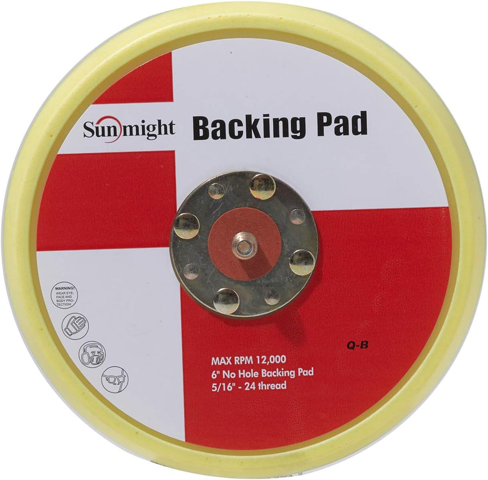 Sunmight Grip Disc Pad, 6 in, 5/16 in - 24 TPI Arbor, Velcro Attachment, Backing Pad