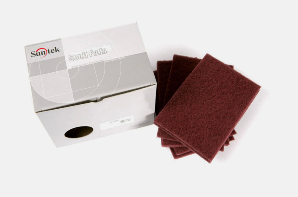 Sunmight Scuff Pads, 6 in W x 9 in L, Very Fine, Maroon Box/20