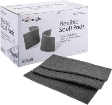 Sunmight Thin Flexible Scuff Pads, 6 in W x 9 in L, Ultra Fine, Gray Box/25