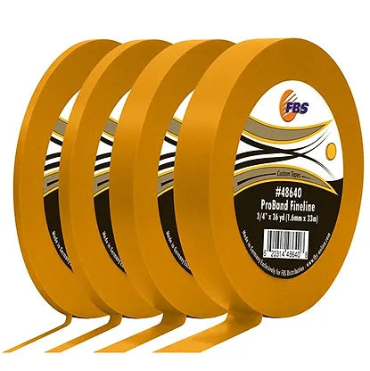 FBS ProBand Fineline Yellow Masking Tape (Rigid-Long Straight Lines) Single Roll