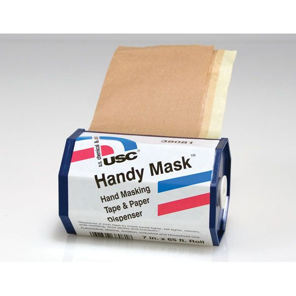 USC® Handy Mask, Hand Masking Tape and Paper with Dispenser, 7 in W x 65 ft L