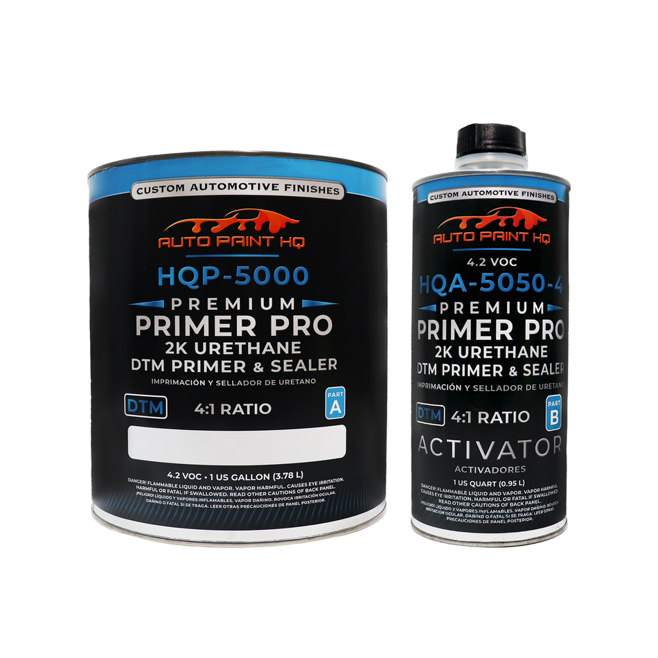 Premium Pro DTM 2K Urethane High Build Primer Gallon Gray, White, Black
