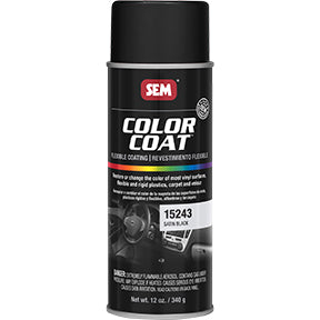 SEM Color Coat Satin Black Aerosol 12oz