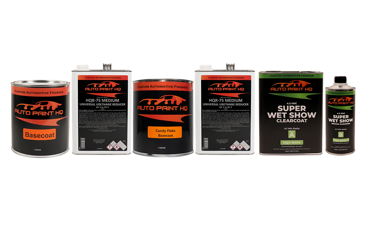Candy Pearl Brandywine Basecoat Quart Complete Kit – Over Black Base (Urethane Paint Kit)