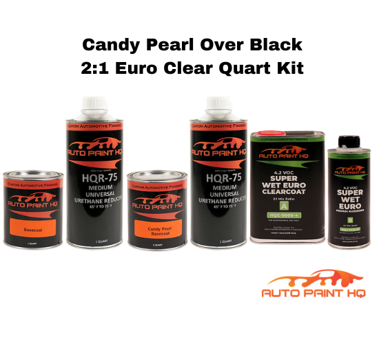 Candy Pearl Sunset Orange Basecoat Quart Complete Kit (Over Black Base)