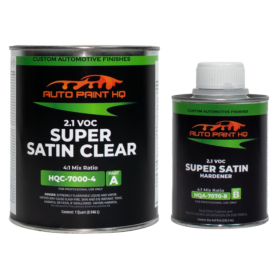 Super Satin Clearcoat Premium Low Gloss Clear Quart with 1/2 Pint Activator