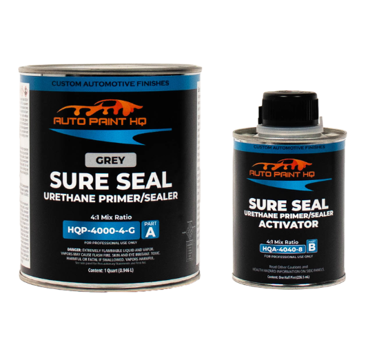 Sure Seal 2K Urethane Sealer Primer Quart Dark Gray, Black, or White - Auto Paint HQ