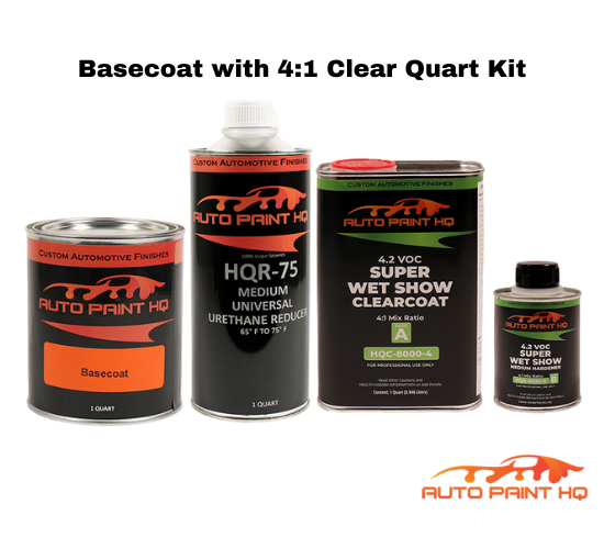 Heavy Metal Denim Blue Metallic Basecoat Clearcoat Quart Complete Paint Kit