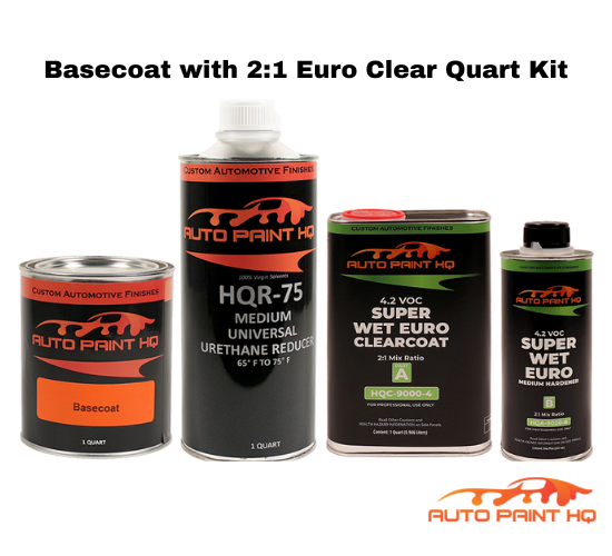 Nissan KH3 Super Black Basecoat Clearcoat Quart Complete Paint Kit