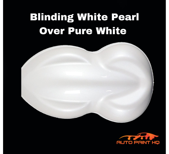 Blinding White Pearl Over Pure White Basecoat Quart Car Motorcycle Paint Kit