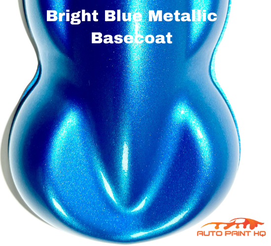 Bright Blue Metallic Basecoat + Reducer Quart (Basecoat Only) Auto Paint