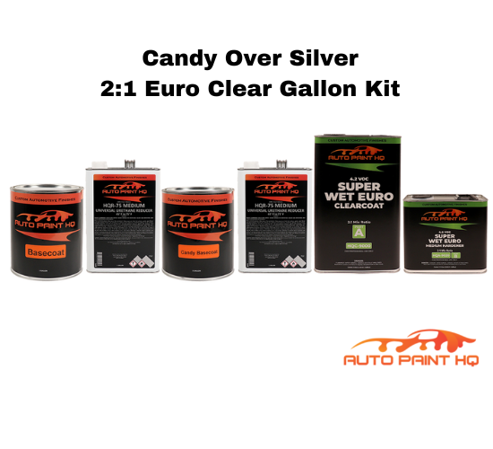 Candy Brandywine over Silver Base Complete Gallon Kit - 4:1 Mix Super Wet  Show Clear / Fast / Fast
