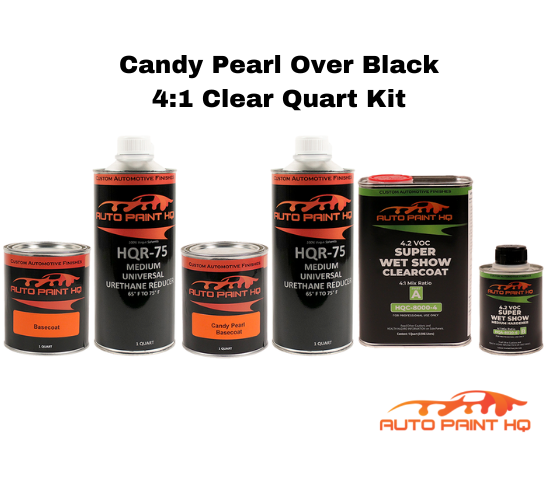 Candy Pearl Apple Red Basecoat Quart Complete Kit (Over Black Base