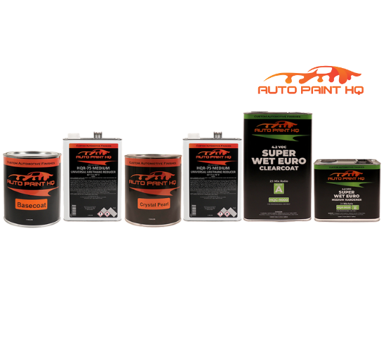 Crystal Red over Organic Orange Tri-Coat Basecoat Clearcoat Complete Gallon Kit