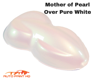 Mother of Pearl Over Pure White Basecoat Quart Car Motorcycle Paint Kit