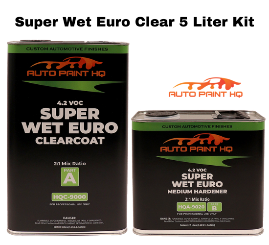 Super Wet Euro Clear Coat 5 Liter + 2.5 Liter Act 2:1 Clearcoat Kit - Auto Paint HQ